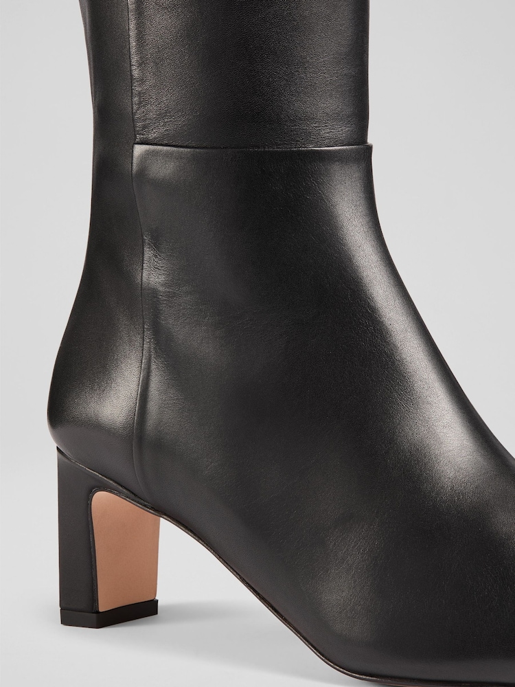 LK Bennett Black Margarite Leather Knee Boots - Image 5 of 5 LK Bennett Black Margarite Leather Knee Boots - Image 5 of 5