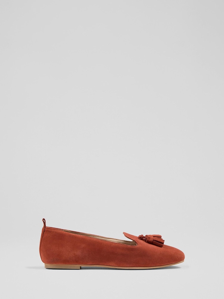 LK Bennett Orange Jessie Tassel Lounge Flats - Image 1 of 4