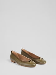 LK Bennett Green Oloid Dollie Ballet Flats - Image 2 of 4