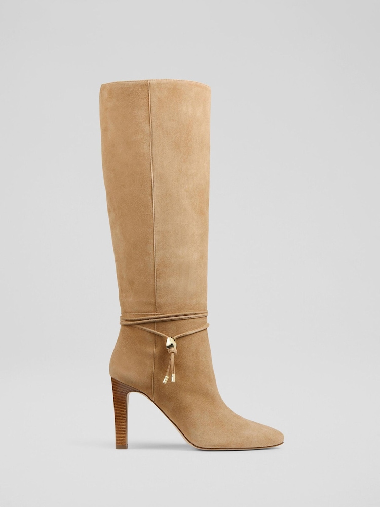 LK Bennett Natural Loretta Knee Boots - Image 1 of 3 LK Bennett Natural Loretta Knee Boots - Image 1 of 3