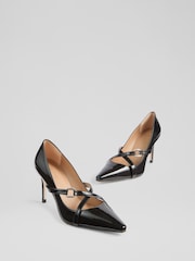 LK Bennett Black Crystal Oloid Crossover Strap Courts - Image 3 of 4