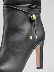 LK Bennett Black Loretta Plain Leather Knee Boots - Image 4 of 4