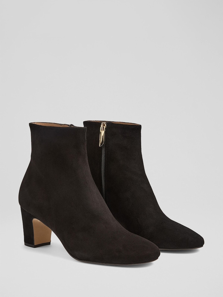 LK Bennett Red Conway Crinkled Patent Ankle Boots - Image 2 of 3 LK Bennett Red Conway Crinkled Patent Ankle Boots - Image 2 of 3