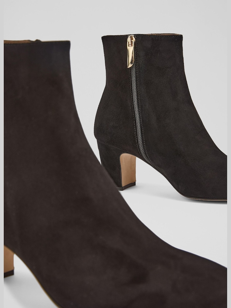 LK Bennett Red Conway Crinkled Patent Ankle Boots - Image 3 of 3 LK Bennett Red Conway Crinkled Patent Ankle Boots - Image 3 of 3