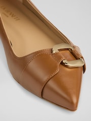 LK Bennett Brown Oloid Plain Leather Pointed Flats - Image 4 of 4