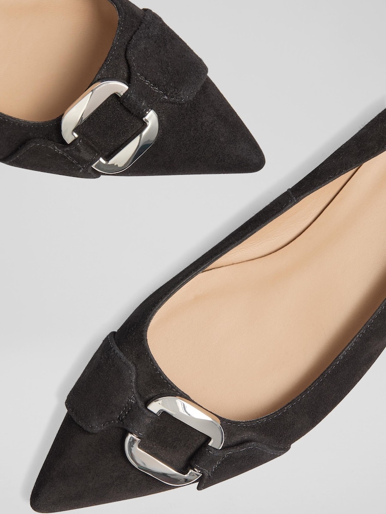 LK Bennett Black Oloid Pointed Leather Flats - Image 4 of 4 LK Bennett Black Oloid Pointed Leather Flats - Image 4 of 4