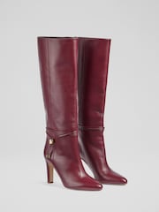 LK Bennett Oloid Plain Leather Knee Boots - Slika 2 iz 4