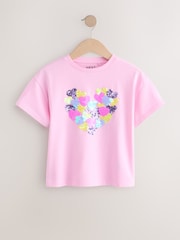 Pink Heart Sequin T-Shirt (3-16yrs) - Image 3 of 6