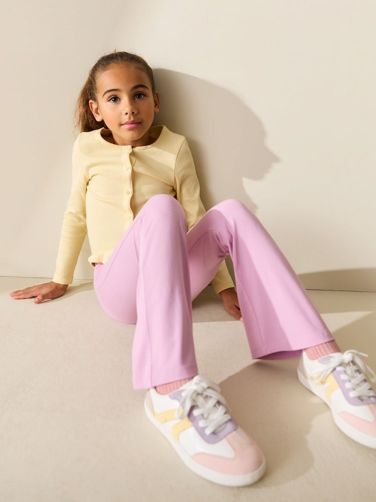 Pink Fold Over Flare Leggings (3-16yrs) - Image 2 of 3