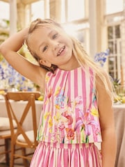 Pink Floral Blouse and Skirt Set (3-16yrs) - Image 3 of 8