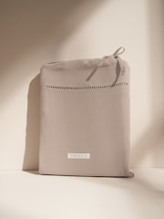 Truly Mushroom Ladder Detail Linen Duvet Cover - Image 4 of 4