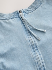 Mid Blue Floral National Trust x Next Denim T-Shirt Dress - Image 10 of 10