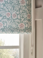 Sage Green Ready Made Blackout Bathroom Roller Floral Print Blinds - Image 4 of 6