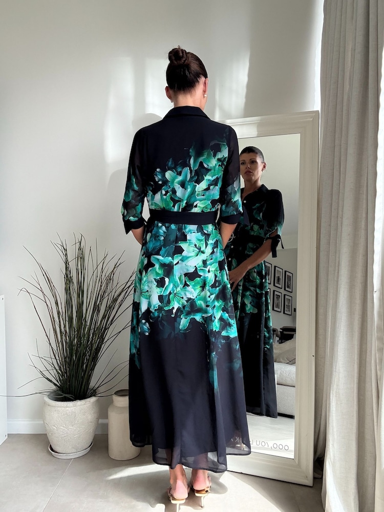 Style Cheat Green Daphne Belted Shirt Dress - Image 2 of 4