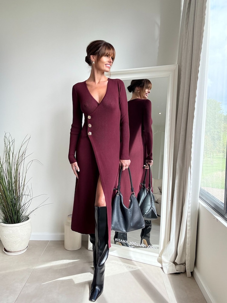 jewel midi dress Buy Style Cheat Brown Jewel Mixed Button Midi Dress from Next USA