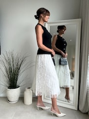 Style Cheat Black Waistcoat Pleated Midi Dress - Image 3 of 4