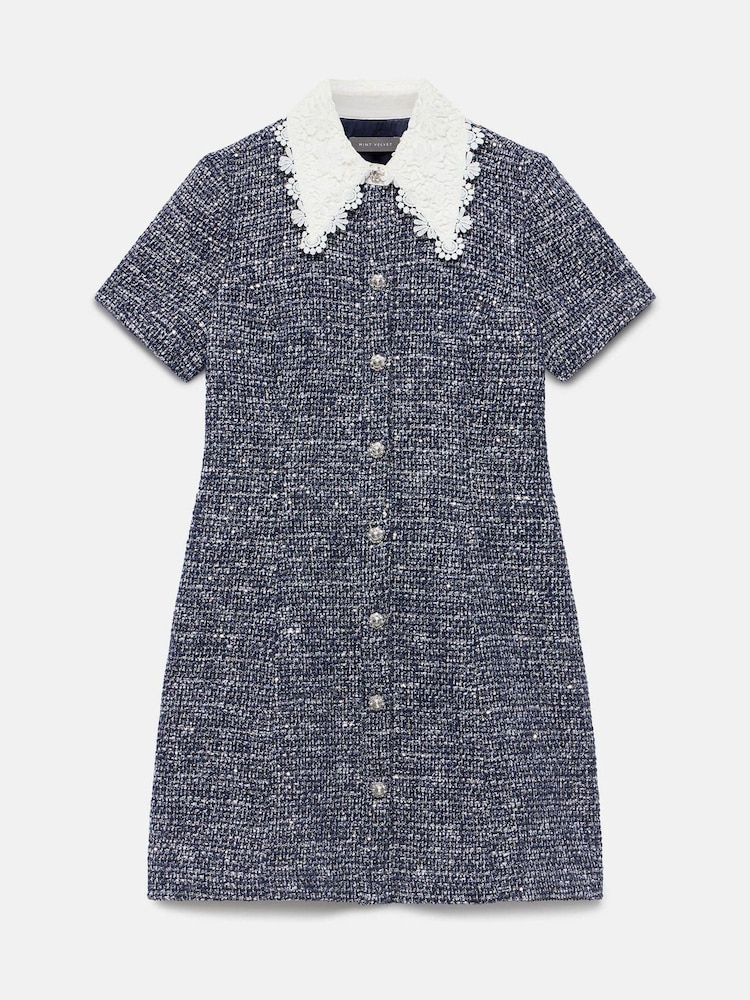 blue sequin boucle mini dress Buy Mint Velvet Blue Mini Sequin Boucle Dress from Next USA