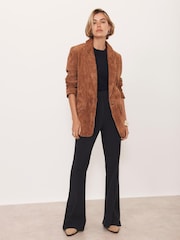 Mint Velvet Blue Tailored Bootcut Trousers - Image 1 of 6