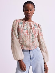 Mint Velvet Natural Floral Print Tops - Image 1 of 7