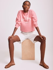 Mint Velvet Pink Graphic Print Motif Sweatshirt - Image 2 of 8