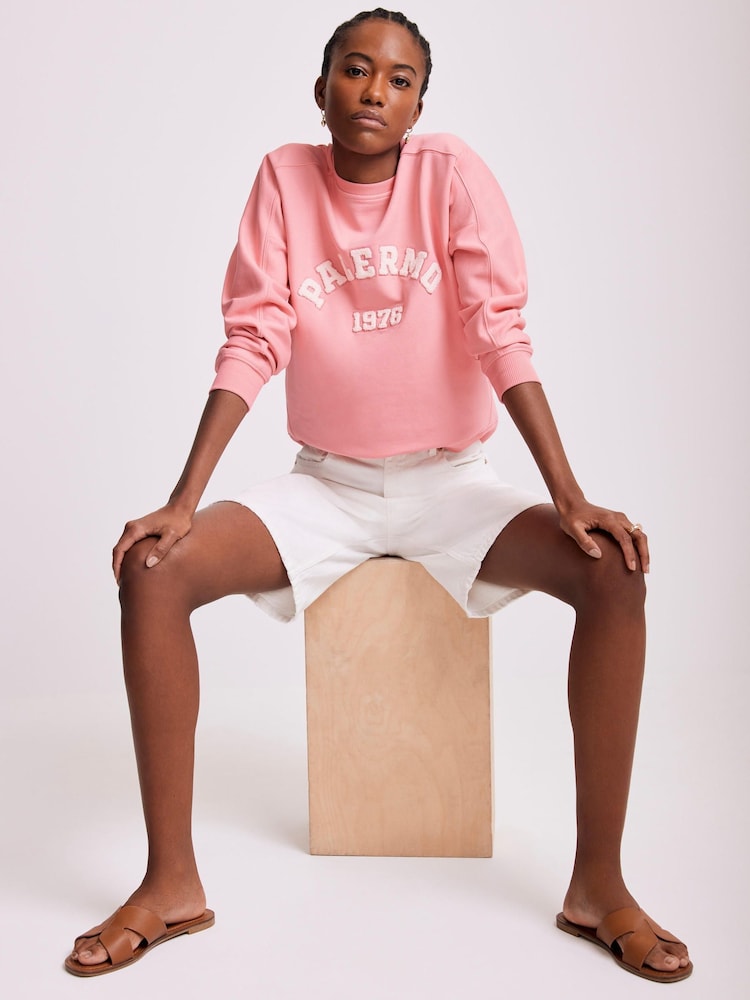 Mint Velvet Pink Graphic Print Motif Sweatshirt - Image 2 of 8 Mint Velvet Pink Graphic Print Motif Sweatshirt - Image 2 of 8