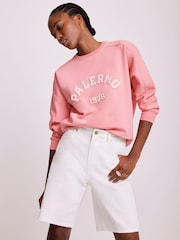 Mint Velvet Pink Graphic Print Motif Sweatshirt - Image 3 of 8