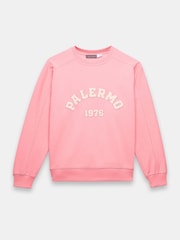 Mint Velvet Pink Graphic Print Motif Sweatshirt - Image 6 of 8