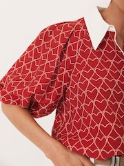 Mint Velvet Red Heart Print Shirt - Image 4 of 7
