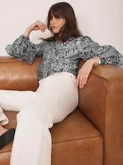 Mint Velvet Blue Floral Print Blouse - Image 5 of 8