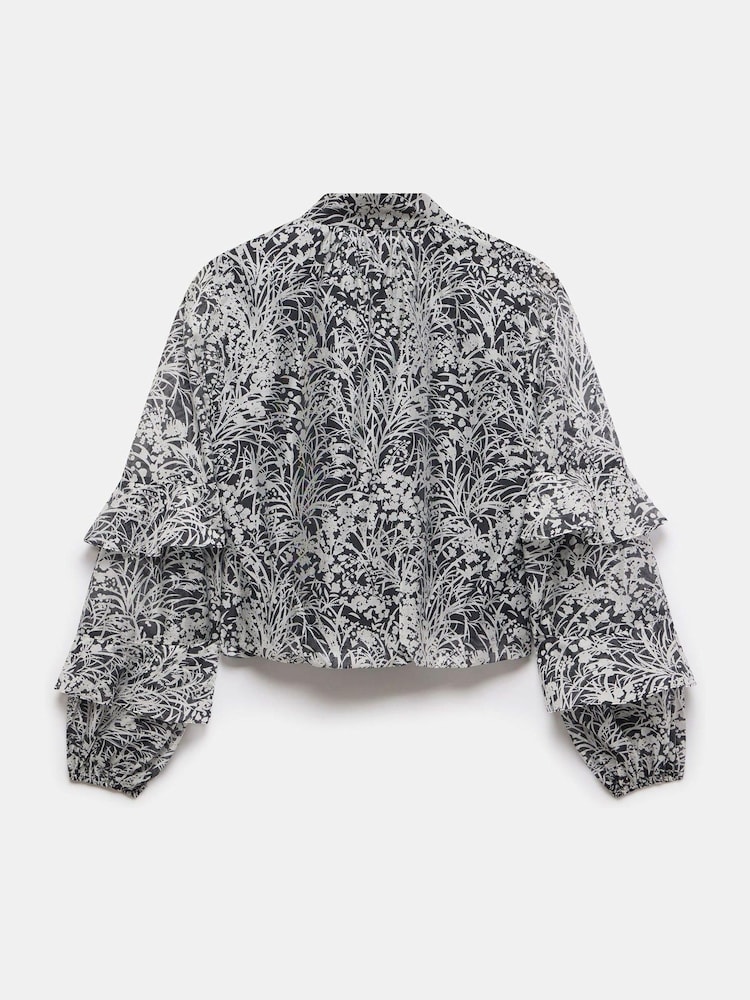 Mint Velvet Blue Floral Print Blouse - Image 8 of 8 Mint Velvet Blue Floral Print Blouse - Image 8 of 8
