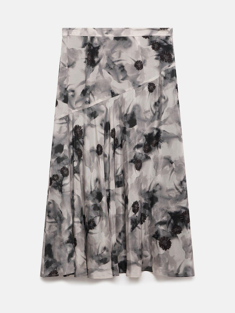 Mint Velvet Grey Abstract Print Midi Skirt - Image 7 of 7 Mint Velvet Grey Abstract Print Midi Skirt - Image 7 of 7