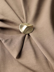 Mint Velvet Brown Gathered Detail T-Shirt - Image 8 of 8