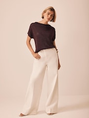 Mint Velvet Red Knit Batwing Top - Image 3 of 8