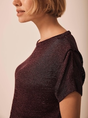 Mint Velvet Red Knit Batwing Top - Image 4 of 8