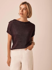 Mint Velvet Red Knit Batwing Top - Image 6 of 8