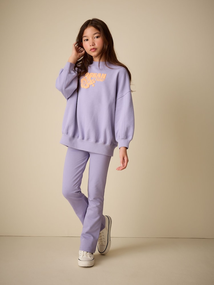 بنفسجي فاتح - Sweatshirt and Flare Leggings Set (3-16yrs) - صورة 1 من 4 بنفسجي فاتح - Sweatshirt and Flare Leggings Set (3-16yrs) - صورة 1 من 4