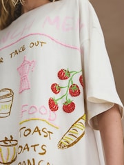 Ecru Beaded Cotton Nightie - Image 4 of 5