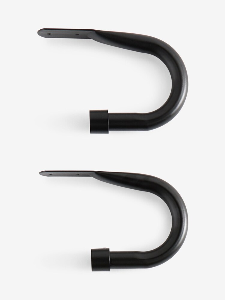 Set of 2 Black Curved Stud Curtain Holdbacks - Image 1 of 1