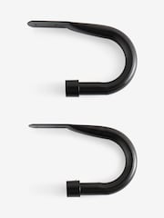 Set of 2 Black Curved Stud Curtain Holdbacks - Image 2 of 2