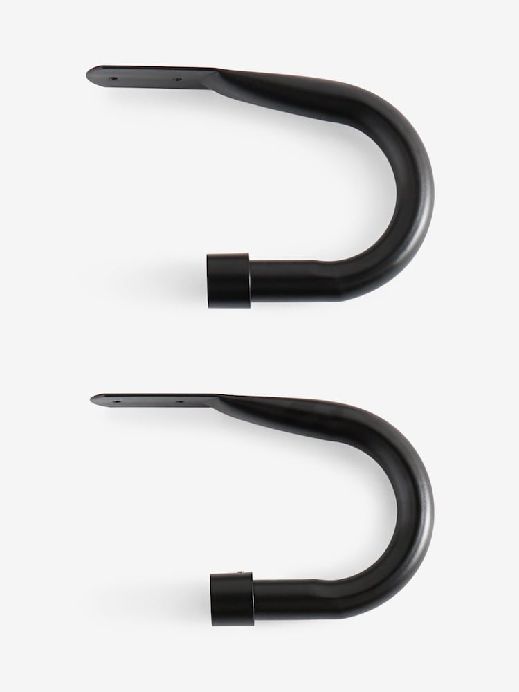Set of 2 Black Curved Stud Curtain Holdbacks - Image 2 of 2
