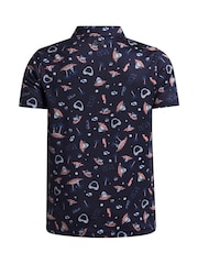 Under Armour Navy/Pink Matchplay Printed Polo Shirt - Image 2 of 3