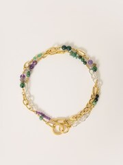 Jigsaw Gold Tone Multi Wear Mixed Bead Necklace - Image 1 of 6