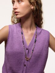 Jigsaw Gold Tone Multi Wear Mixed Bead Necklace - Image 4 of 6