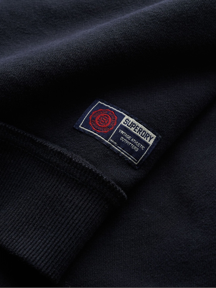 Superdry Blue Vintage Athletic Henley Sweatshirt - Image 4 of 4