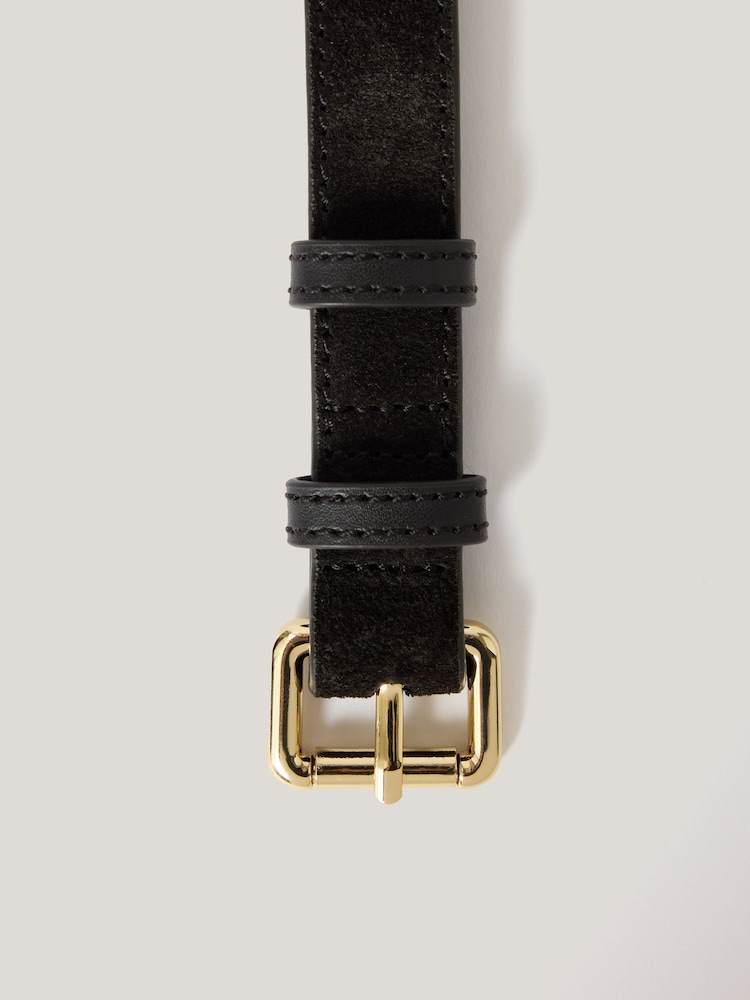 Jigsaw Brown Suede Skinny Belt - Image 2 of 3