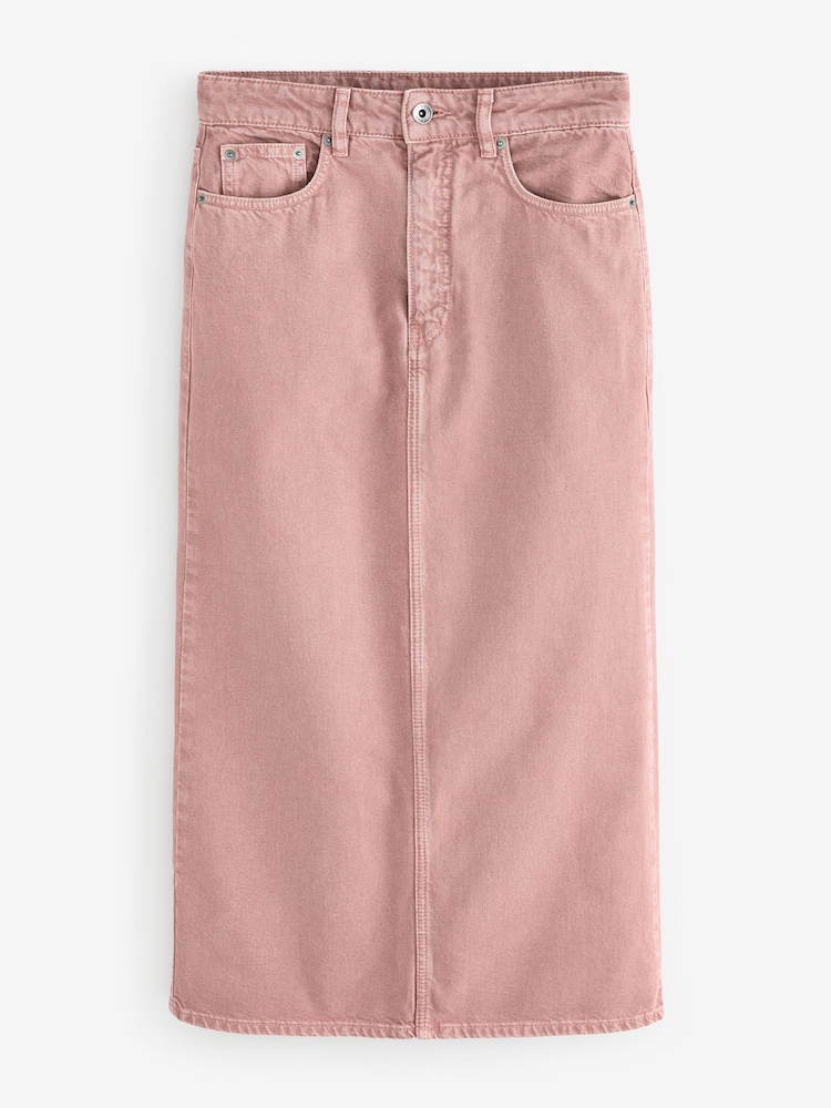 Jigsaw Pink Cole Denim Midi Skirt - Image 1 of 1