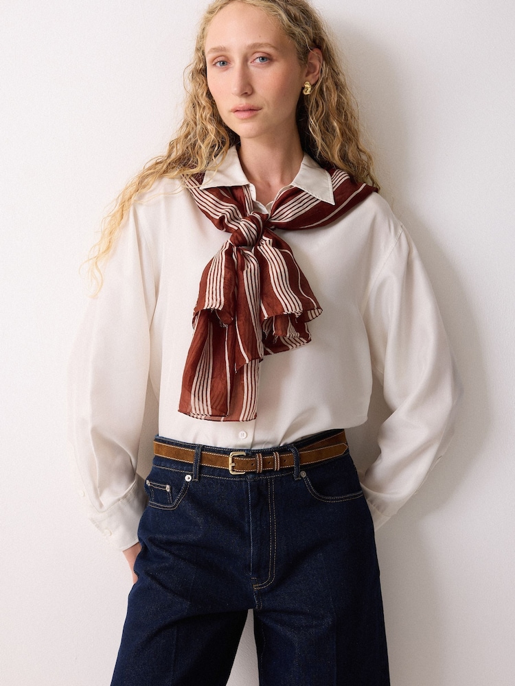 Jigsaw Brown Suede Skinny Belt - Image 1 of 3 Jigsaw Brown Suede Skinny Belt - Image 1 of 3