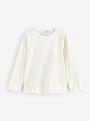 Jigsaw Cream Cotton Luxe Raglan T-Shirt - Image 5 of 5