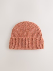 Rust Brown Ribbed Beanie Containing Wool Hat - Image 1 of 3