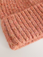 Rust Brown Ribbed Beanie Containing Wool Hat - Image 2 of 3